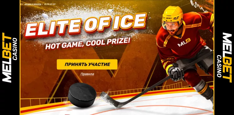 Хоккеист на льду в акции Elite of Ice